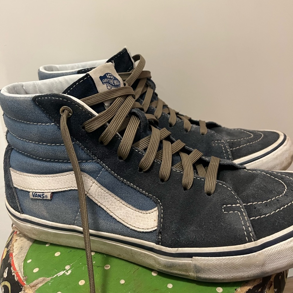 Vans Sk8-Hi Pro Blue & White core classic High Tops skateboard Pop Cush insoles - Picture 7 of 13